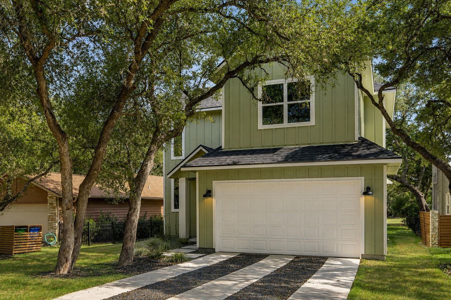 Front exterior of a new home in , Wimberley, TX, highlighting curb appeal (Image 1). Front exterior of a new home in , Wimberley, TX, highlighting curb appeal (Image 1).