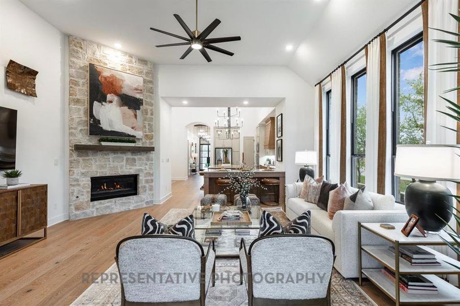 Furnished interior view inside a new home in Mustang Lakes: 60ft. lots, Celina (Image 17).