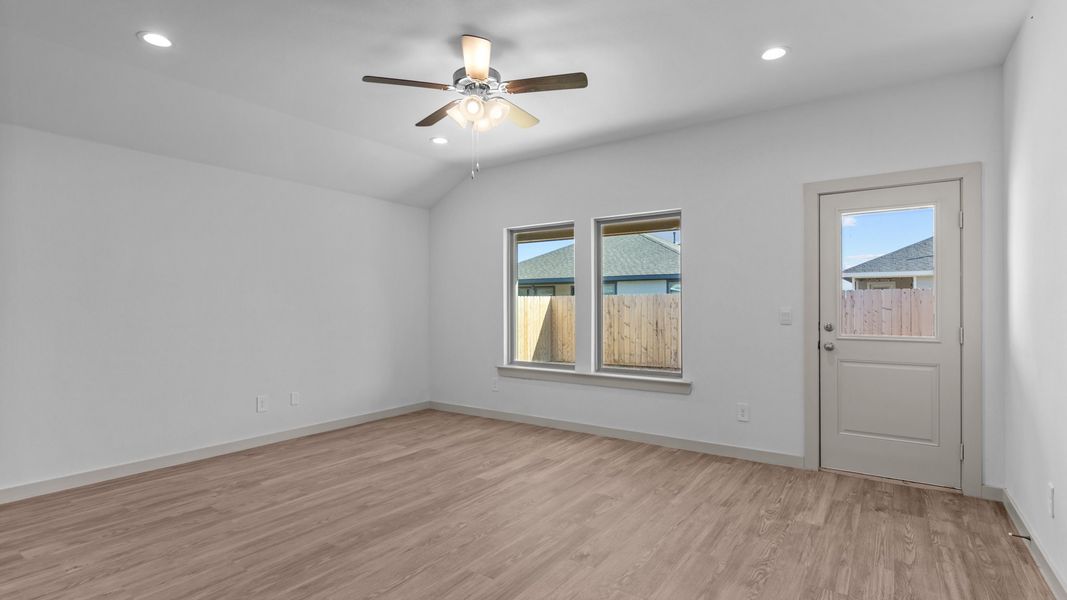 Representative unfurnished interior of a home built from the The Harris by D.R. Horton in Terra Vista, Lubbock (Image 10). Representative unfurnished interior of a home built from the The Harris by D.R. Horton in Terra Vista, Lubbock (Image 10).