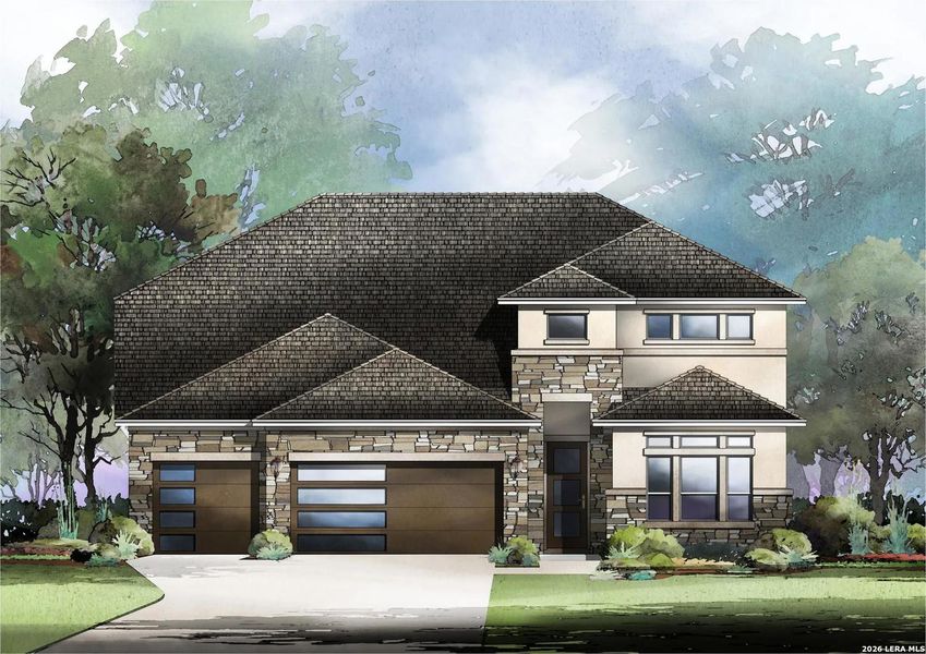 Exterior rendering of this home design in Haby Hill 60s, San Antonio, TX (Image 4). Exterior rendering of this home design in Haby Hill 60s, San Antonio, TX (Image 4).