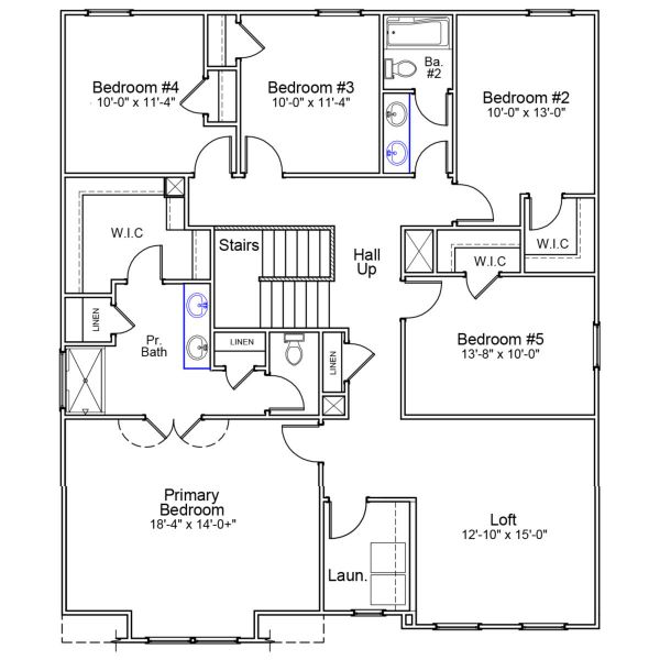 2D floor plan layout of this home in Leander Lee Preserve, Lillington, NC (Image 3).