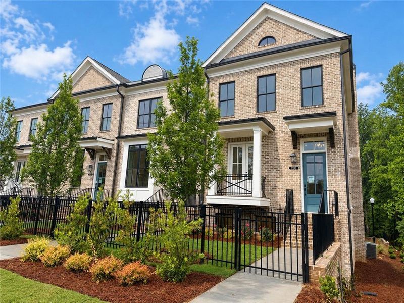 Front exterior of a new home in Byers Park, Alpharetta, GA, highlighting curb appeal (Image 25). Front exterior of a new home in Byers Park, Alpharetta, GA, highlighting curb appeal (Image 25).