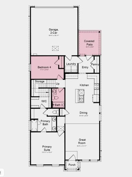 Additional Highlights Include: Downstairs bedroom in place of flex, full bathroom in place of powder room, covered patio, 3080 square top 5-Lite mahogany front door, undermount stainless steel kitchen sink, GE top loader washer and dryer, GE energy star refrigerator, whole house blinds, and brick front porch.