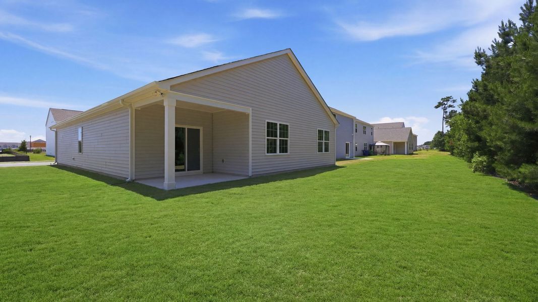 Exterior details and patio area of a home in Ridgewood Farms, Winterville (Image 20). Exterior details and patio area of a home in Ridgewood Farms, Winterville (Image 20).