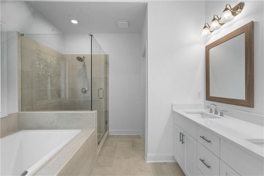 Furnished interior view inside a new home in Evanshire Townhomes, Duluth (Image 13). Furnished interior view inside a new home in Evanshire Townhomes, Duluth (Image 13).