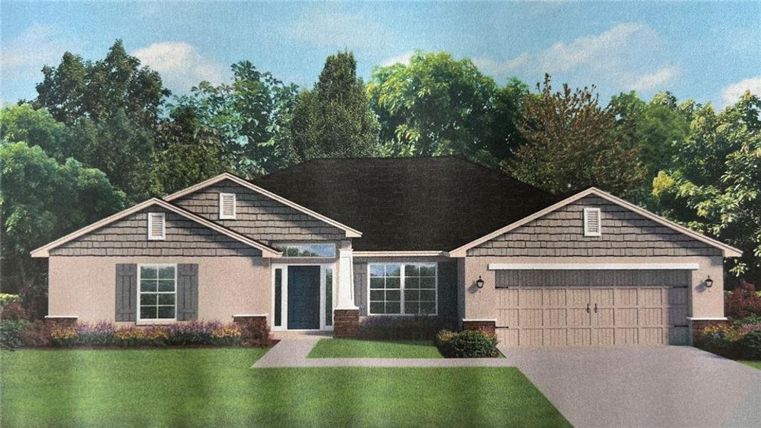 Front exterior of a new home in South Gulf Cove, Port Charlotte, FL, highlighting curb appeal (Image 1). Front exterior of a new home in South Gulf Cove, Port Charlotte, FL, highlighting curb appeal (Image 1).