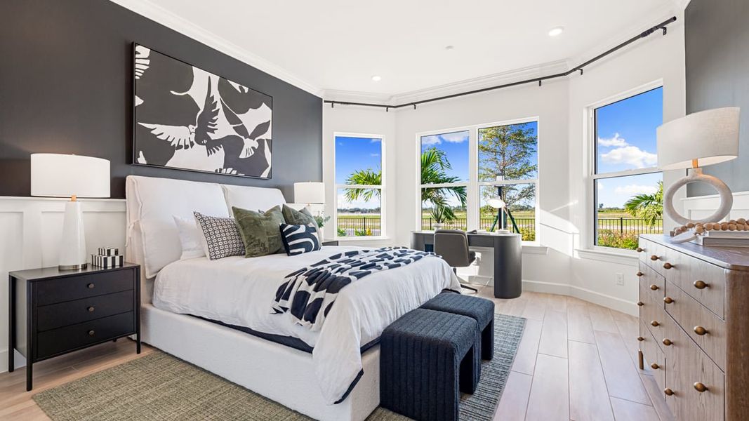 Furnished interior view inside a new home in Esplanade Lake Club, Fort Myers (Image 13).