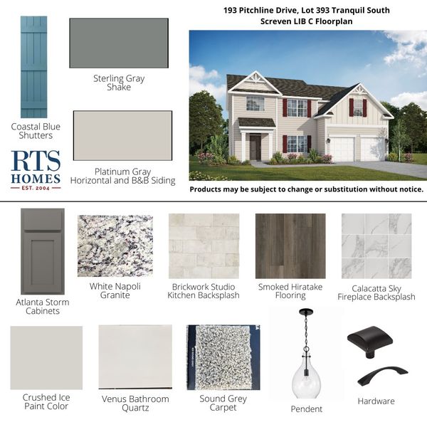 2D floor plan layout of this home in Tranquil South, Hinesville, GA (Image 4).