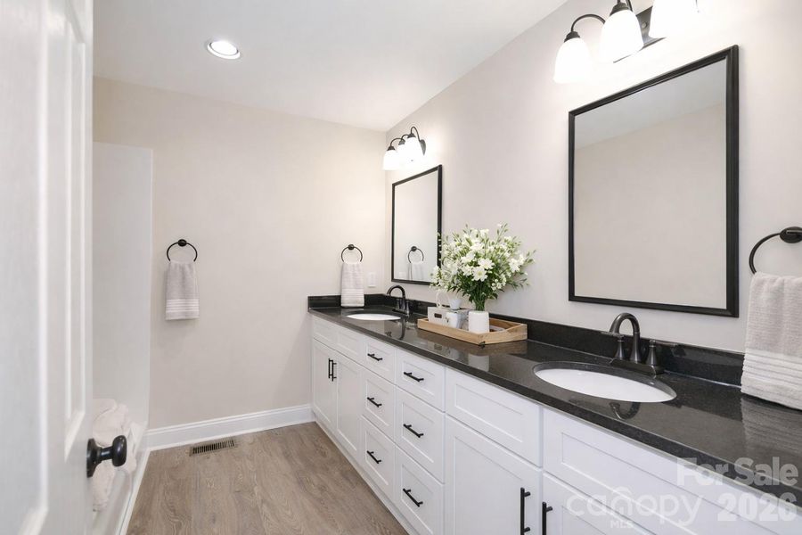 Virtually staged primary bathroom