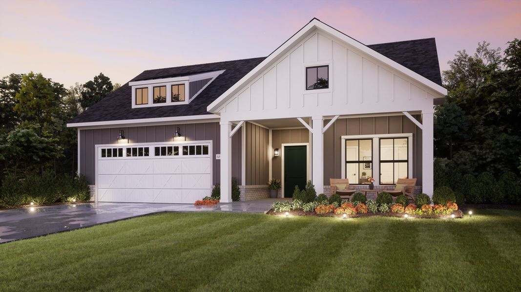 Representative exterior photo of a completed home built from the Promenade by Epcon Communities in The Courtyards at Redbud Lane, Holly Springs, GA (Image 29).