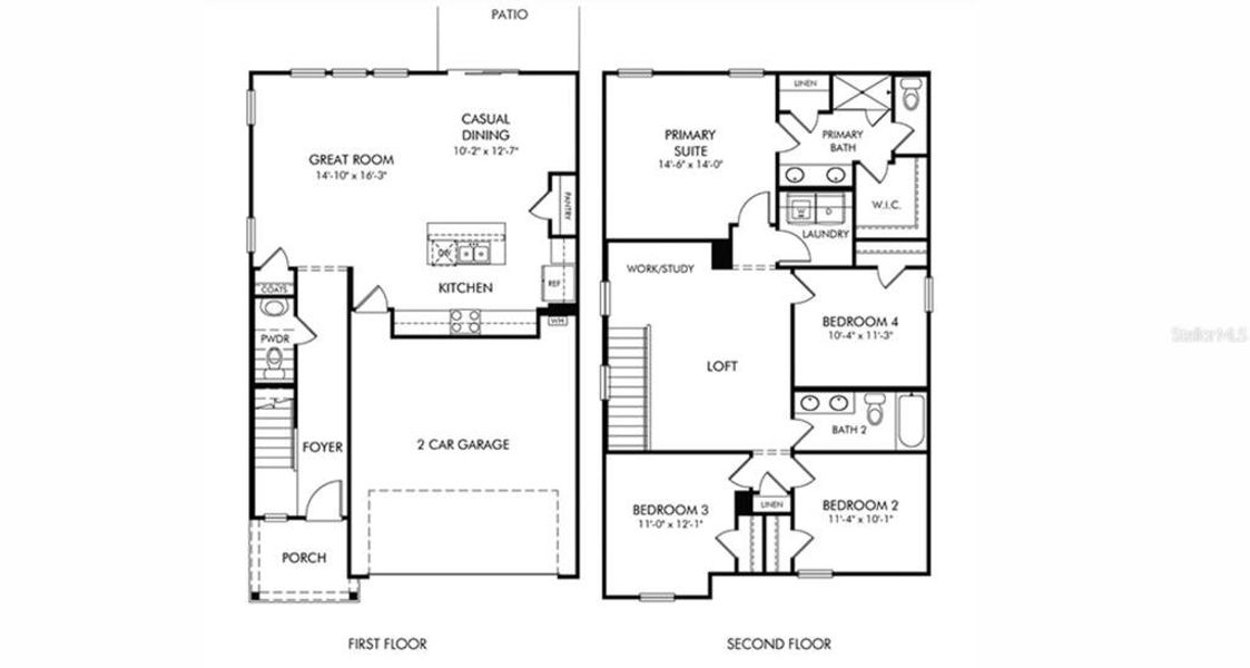 2D floor plan layout of this home in , Palm Coast, FL (Image 2). 2D floor plan layout of this home in , Palm Coast, FL (Image 2).