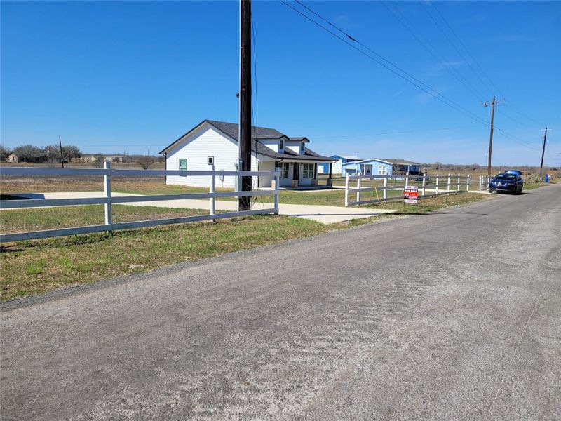 View of front of house featuring a fenced front yard and a residential view