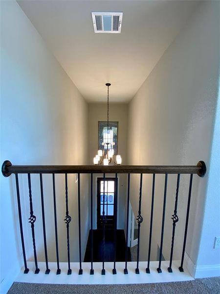 View of entry from gameroom upstairs