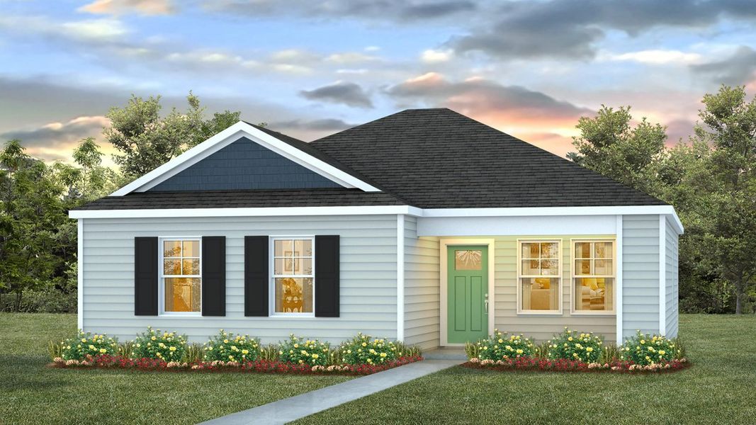 Representative exterior photo of a completed home built from the CURTIS by D.R. Horton in The Cottages at Blake Farm, Wilmington, NC (Image 3). Representative exterior photo of a completed home built from the CURTIS by D.R. Horton in The Cottages at Blake Farm, Wilmington, NC (Image 3).