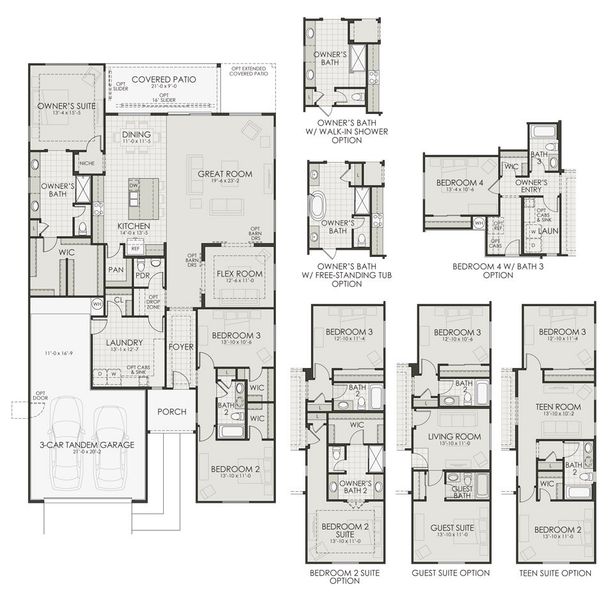 2D floor plan layout of this home in Stonefield, Surprise, AZ (Image 3).