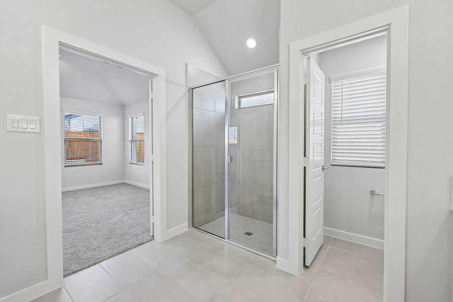 Primary Bathroom in the Gilmour II home plan by Trophy Signature Homes