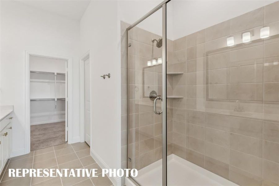Featuring an oversized walk in shower, you'll never want to leave this beautiful owner's bath! REPRESENTATIVE PHOTO Featuring an oversized walk in shower, you'll never want to leave this beautiful owner's bath! REPRESENTATIVE PHOTO