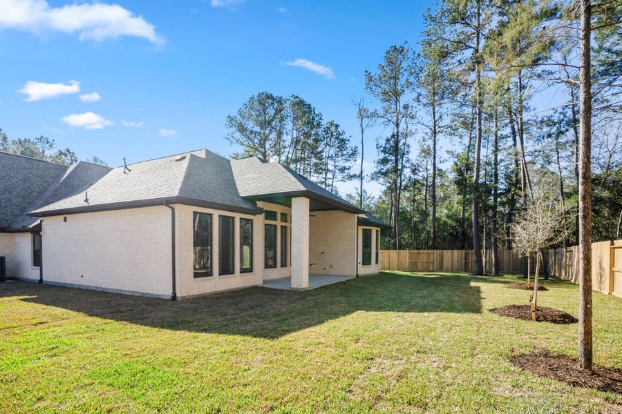 Exterior details and patio area of a home in The Woodlands Hills, Willis (Image 23).