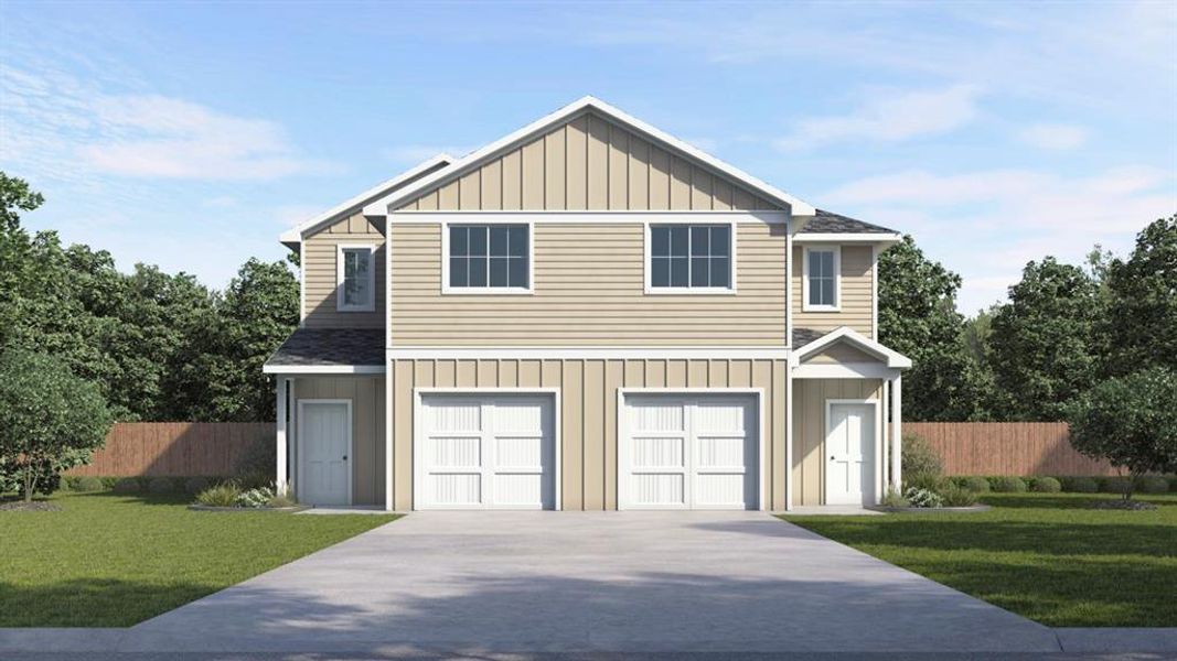 Front exterior of a new home in Stonewood, Sulphur Springs, TX, highlighting curb appeal (Image 1). Front exterior of a new home in Stonewood, Sulphur Springs, TX, highlighting curb appeal (Image 1).