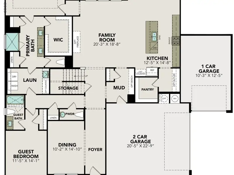 2D floor plan layout of this home in Potranco Oaks, Castroville, TX (Image 2). 2D floor plan layout of this home in Potranco Oaks, Castroville, TX (Image 2).
