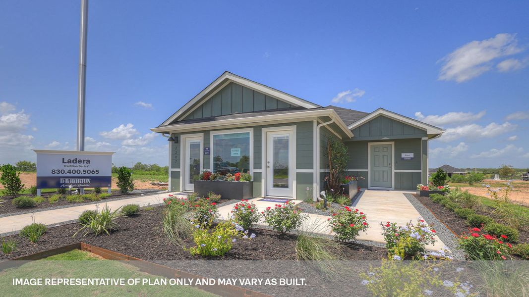 Representative exterior photo of a completed home built from the The Emma by D.R. Horton in Sunset Oaks, Maxwell, TX (Image 1). Representative exterior photo of a completed home built from the The Emma by D.R. Horton in Sunset Oaks, Maxwell, TX (Image 1).