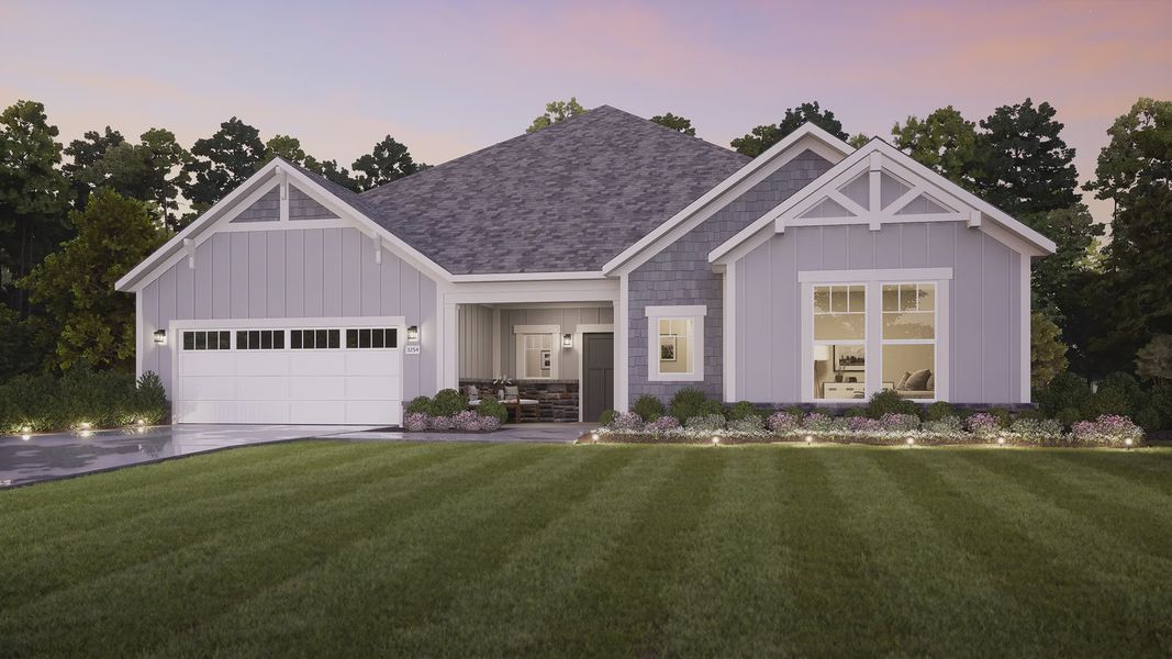 Representative exterior photo of a completed home built from the Provenance by Epcon Communities in The Courtyards at Bailey Farms, Dacula, GA (Image 2).