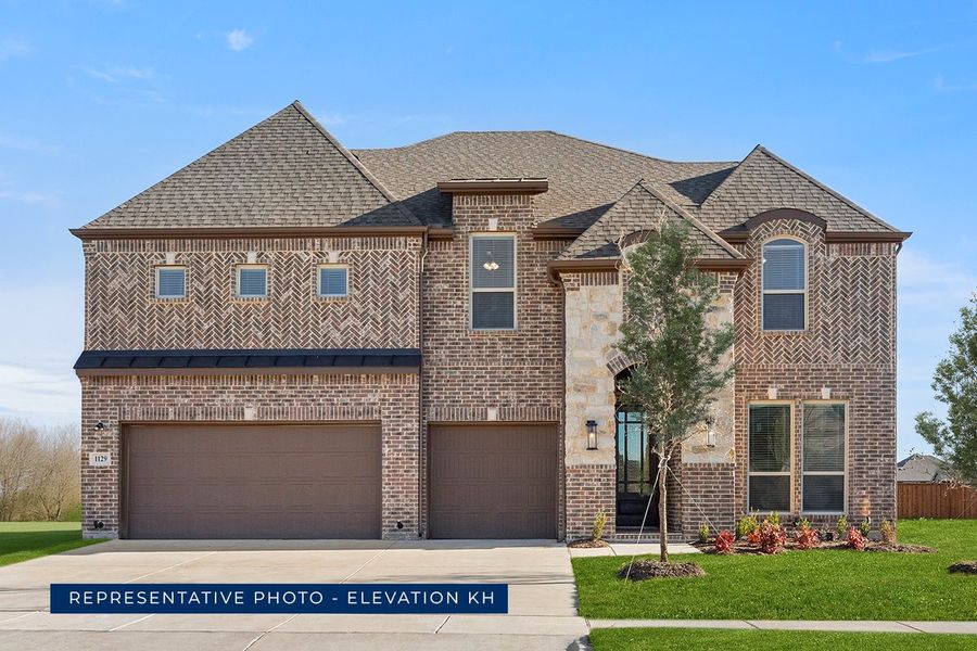 Representative exterior photo of a completed home built from the Boston 2F (w/Media) by First Texas Homes in Spiritas Ranch, Little Elm, TX (Image 18).