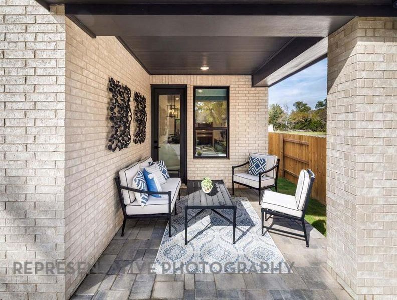 Exterior details and patio area of a home in Sonoma Verde: 60ft. lots, McLendon-Chisholm (Image 3).