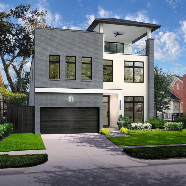 Stunning Soft Contemporary home coming to Broad Acres from Croix Custom Homes! Striking Brick Exterior with Hardi-Plank and Stucco Accents. There is a covered Rooftop Terrace with a Westcoat AXL Water Proofing System, Glass Railing. Wonderful Floorplan with great flow and function. Two Wet-Bars, First & Second Floor Study. Four Bedrooms, Upstairs Game Room. Elevator Capability. Estimated Completion December 30th, 2025.  **This is an artists rendering and are subject to changes anytime during construction.**