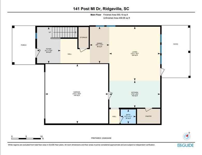 2D floor plan layout of this home in Heron's Walk at Summers Corner, Summerville, SC (Image 6).