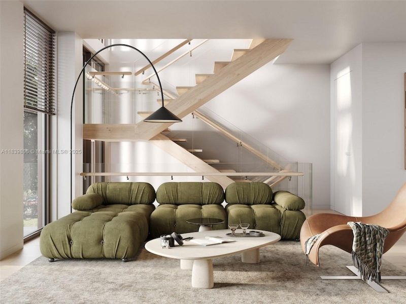 Furnished interior view inside a new home in , Miami Beach (Image 7).