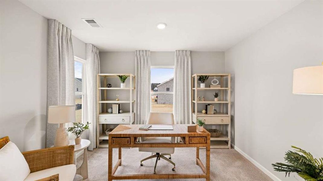 Furnished interior view inside a new home in Heritage Pointe, Senoia (Image 31). Furnished interior view inside a new home in Heritage Pointe, Senoia (Image 31).