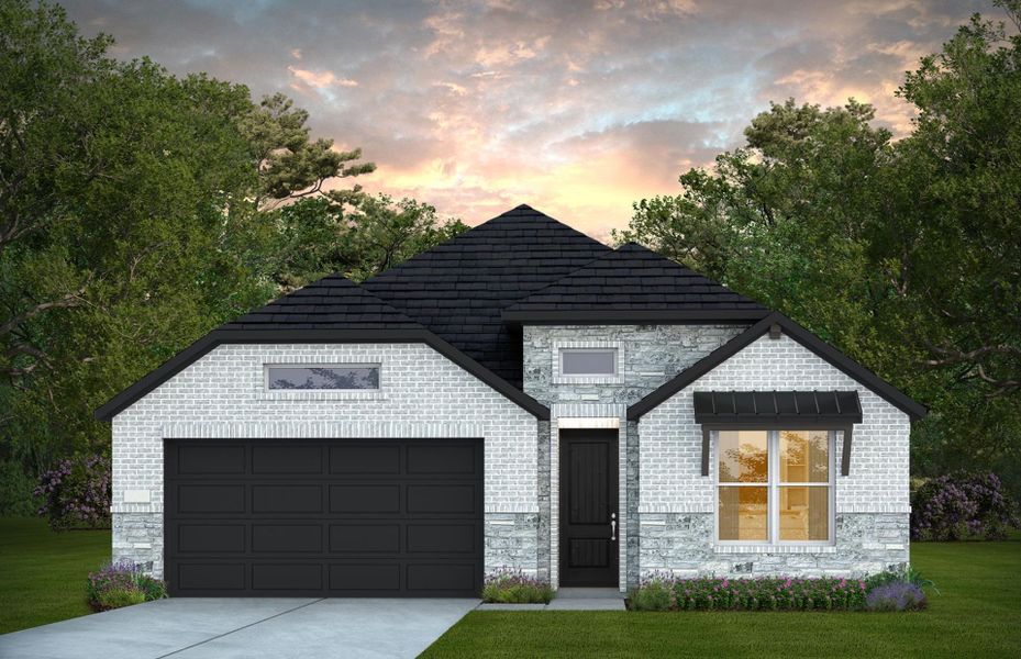 Representative exterior photo of a completed home built from the Doucette by Pulte Homes in Blue Creek Trails, Richmond, TX (Image 2). Representative exterior photo of a completed home built from the Doucette by Pulte Homes in Blue Creek Trails, Richmond, TX (Image 2).