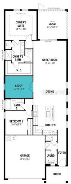 2D floor plan layout of this home in Sunstone at Wellen Park, Venice, FL (Image 4).