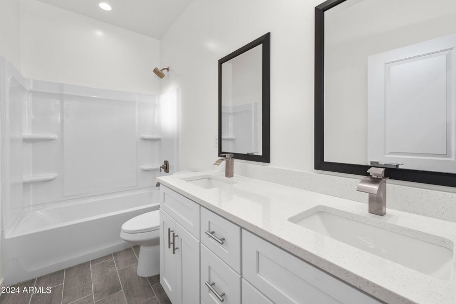 Master bathroom with ample storage