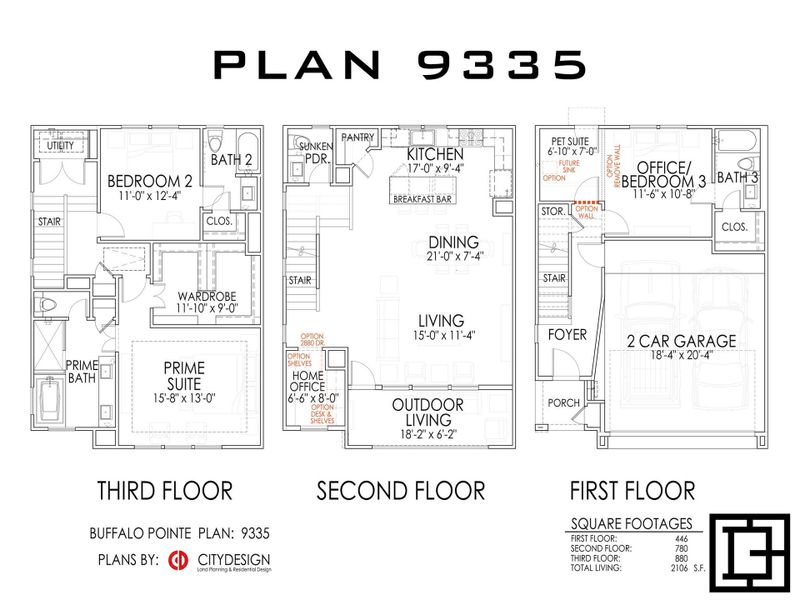 2D floor plan layout of this home in The Corner At Buffalo Pointe, Houston, TX (Image 4).
