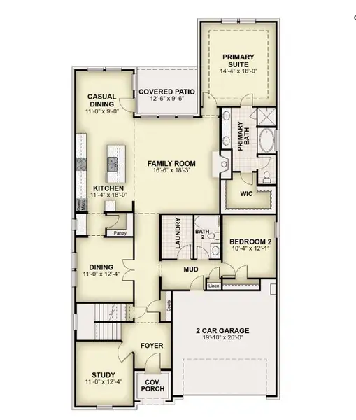 2D floor plan layout for the Courage by Rockwell Homes in Wildflower Ranch, Fort Worth, TX (Image 5). 2D floor plan layout for the Courage by Rockwell Homes in Wildflower Ranch, Fort Worth, TX (Image 5).