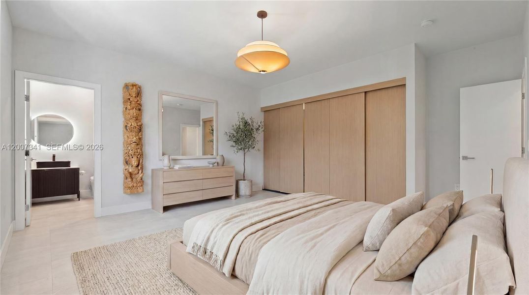 Furnished interior view inside a new home in , Miami Beach (Image 9).