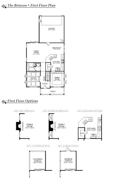 2D floor plan layout for the Brinson by Eastwood Homes in Marble Tree, Ball Ground, GA (Image 3).