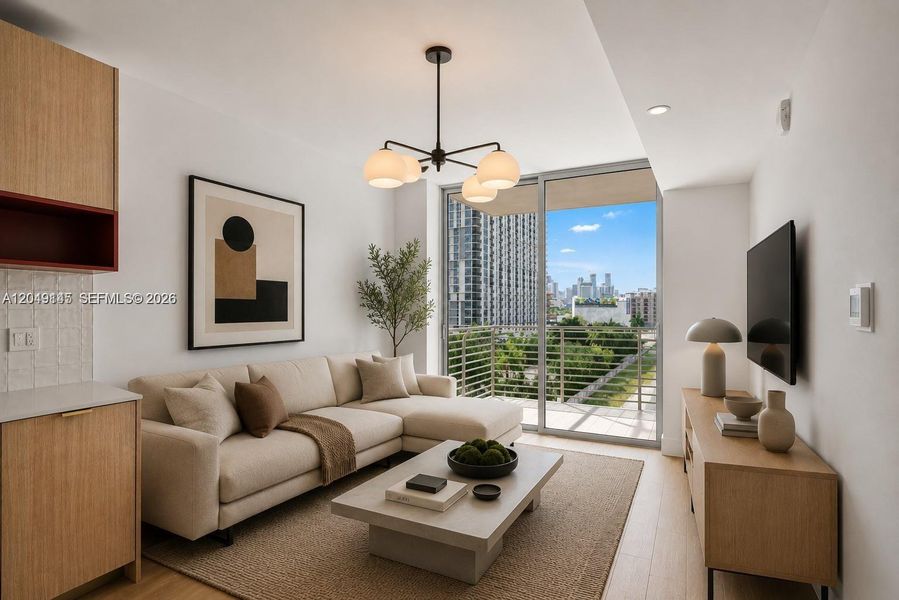 Furnished interior view inside a new home in , Miami (Image 8). Furnished interior view inside a new home in , Miami (Image 8).