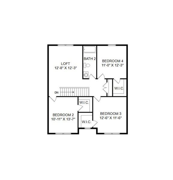 2D floor plan layout for the Augusta by Keystone Custom Homes in Windermere Farms, Waxhaw, NC (Image 6).