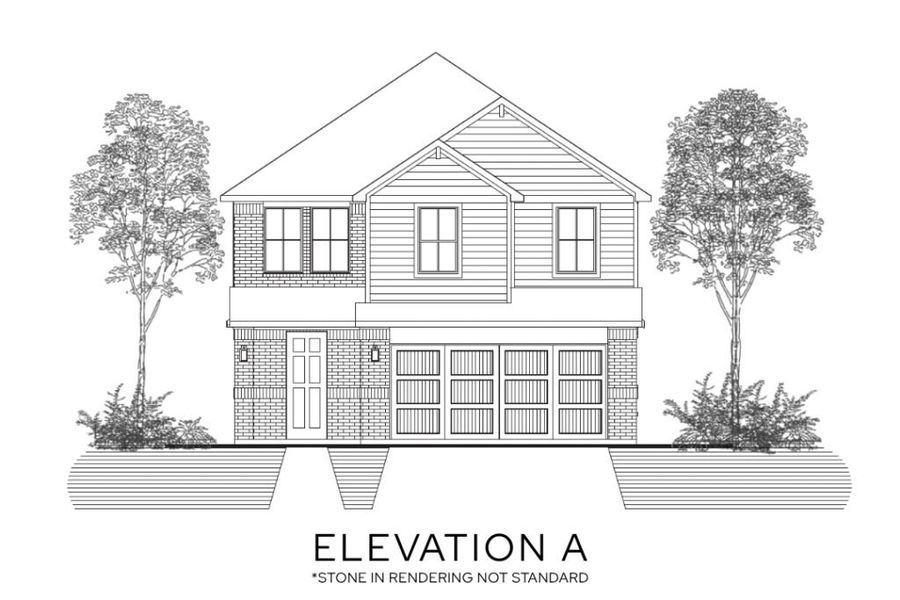 Representative rendering of the exterior for the The Brookstone by Lillian Custom Homes (Image 3).