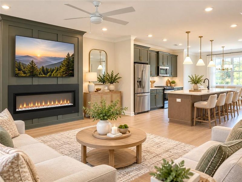 Furnished interior view inside a new home in Townes at South Main, Kennesaw (Image 6).