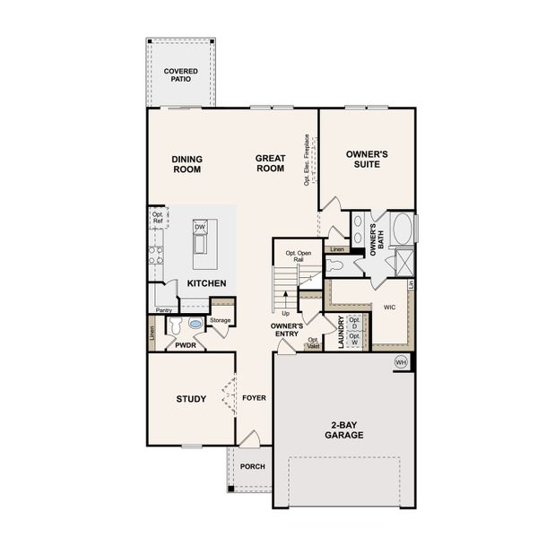 2D floor plan layout of this home in Highland Reserves, Pleasant View, TN (Image 3).