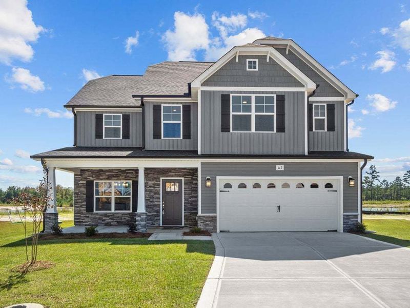 Elevation C with Full Stone Facade Elevation C with Full Stone Facade