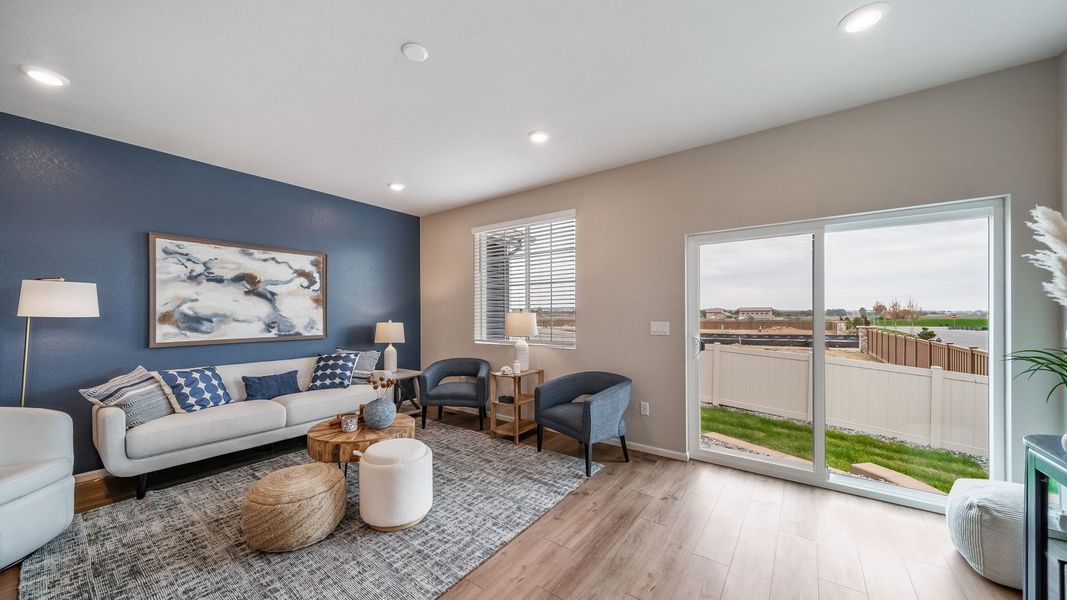 Furnished interior view inside a new home in Thompson River Ranch, Johnstown (Image 17).