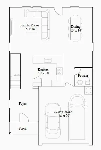 2D floor plan layout of this home in Magnolia Forest, Montgomery, TX (Image 3).