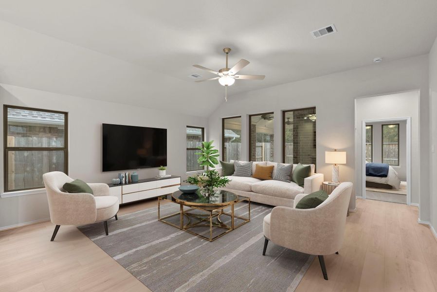 Furnished interior view inside a new home in The Highlands 45', Porter (Image 9).