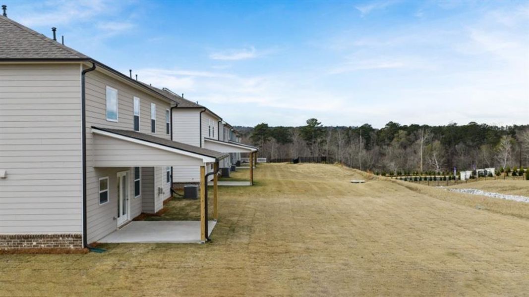 Exterior details and patio area of a home in Hamptons at Riverwood East, Dallas (Image 4). Exterior details and patio area of a home in Hamptons at Riverwood East, Dallas (Image 4).