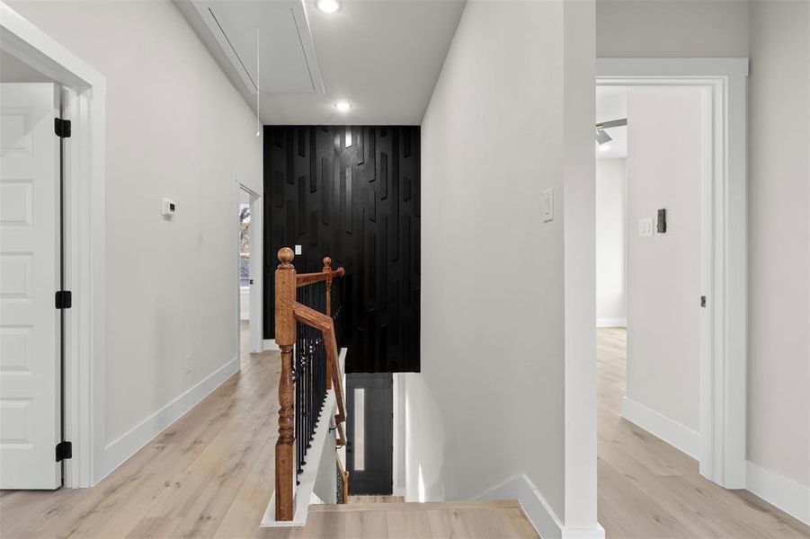 Hallway featuring light hardwood / wood-style floors